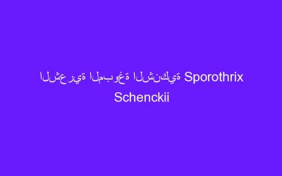 الشعرية المبوغة الشنكية Sporothrix Schenckii